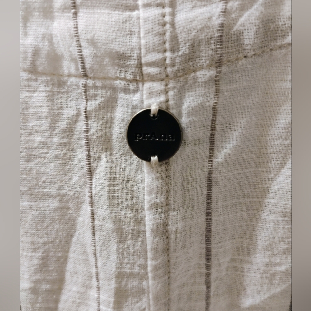 prAna $79 Size XL Charcoal Marina Bay Tunic Beach Cover Up Stripe Organic Cotton - Picture 9 of 11